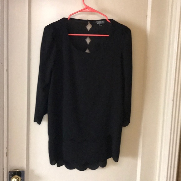 Papermoon Tops - NWOT Black Scallop edge Blouse